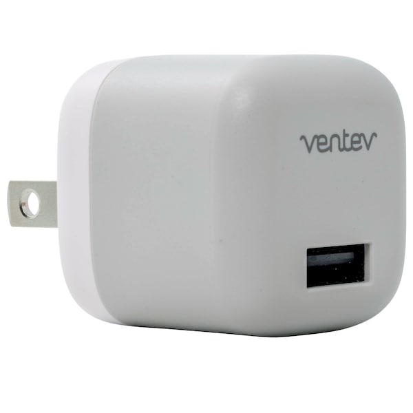 Ventev 12W USB A Wall Charger and USB A to Apple Lightning Cable 3.3ft, White WC12-AL252160 - main